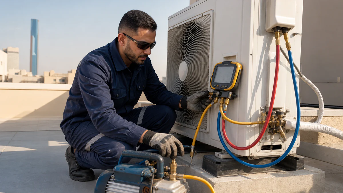 Field photo from a AC Duct Rerouting in Jeddah visit