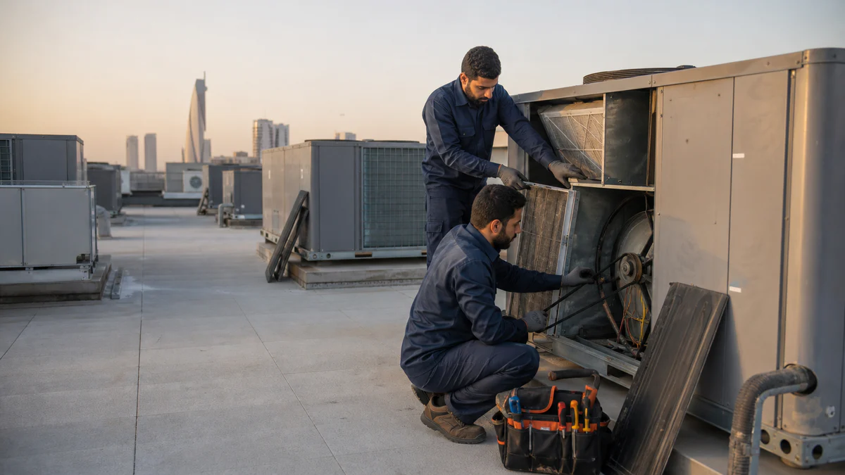 Technical scene related to Cooling Systems Maintenance in Jeddah