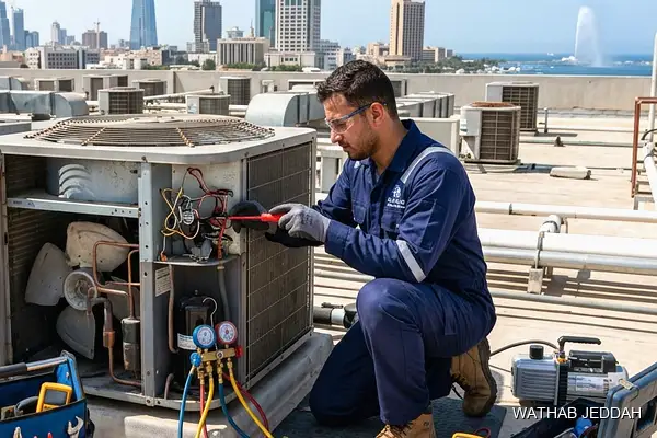 Professional photo illustrating AC Maintenance Across Jeddah Districts