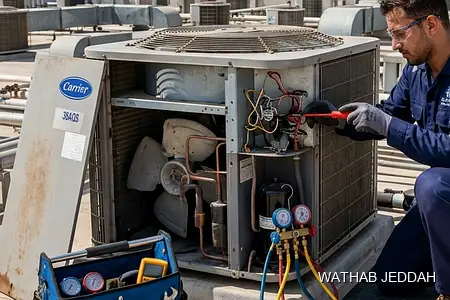 Annual AC Maintenance Contract in Jeddah — Wathab AC work steps