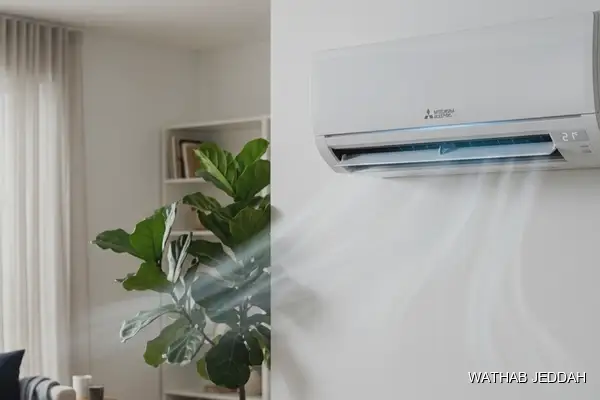صورة مهنية توضح المكيف يفصل ويشتغل جدة من وثاب التكييف