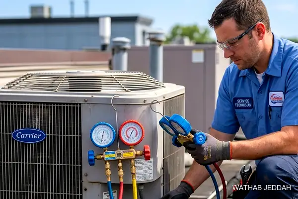 Professional photo illustrating Central AC Maintenance for Villas in Jeddah by Wathab AC