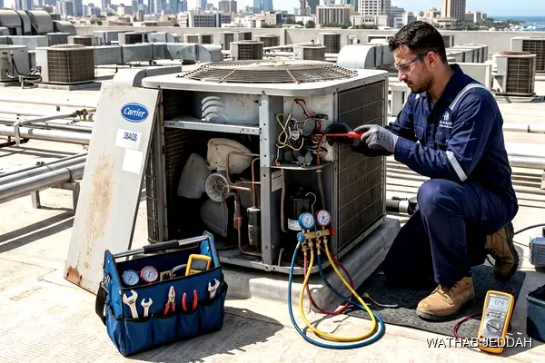 Professional photo illustrating AC Maintenance in Al-Quraiyat, Jeddah by Wathab AC