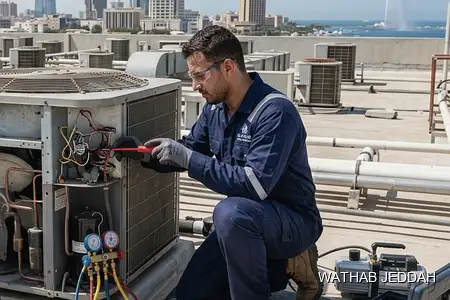 AC Maintenance in Al-Tadamon, Jeddah — Wathab AC work steps