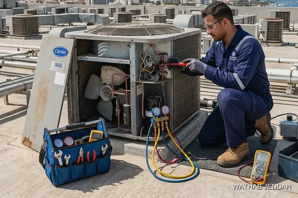 Professional photo illustrating AC Maintenance in Al-Asalah, Jeddah by Wathab AC