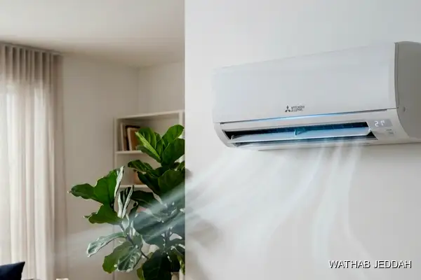صورة مهنية توضح صيانة مكيفات شارب جدة من وثاب التكييف
