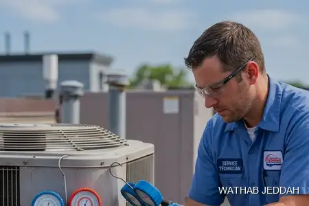 Air Conditioner Technician in Jeddah — Wathab AC work steps
