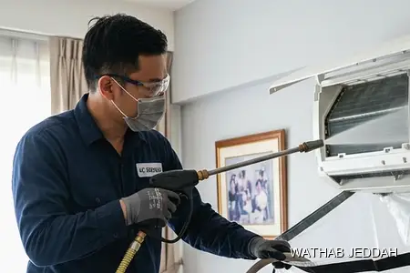 AC Installation Technician in Jeddah — Wathab AC work steps